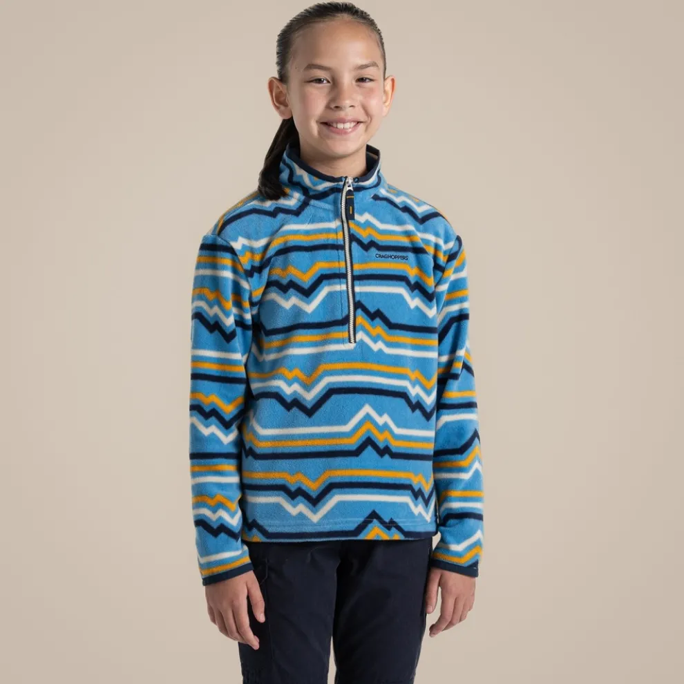Kid's Bachas Half Zip Fleece | Bright Sky Print