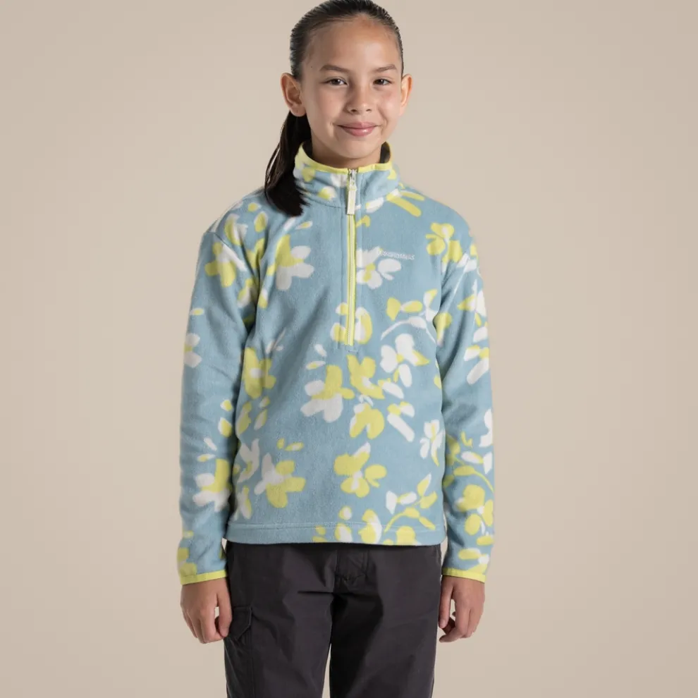 Kid's Bachas Half Zip Fleece | Sky Blue Print