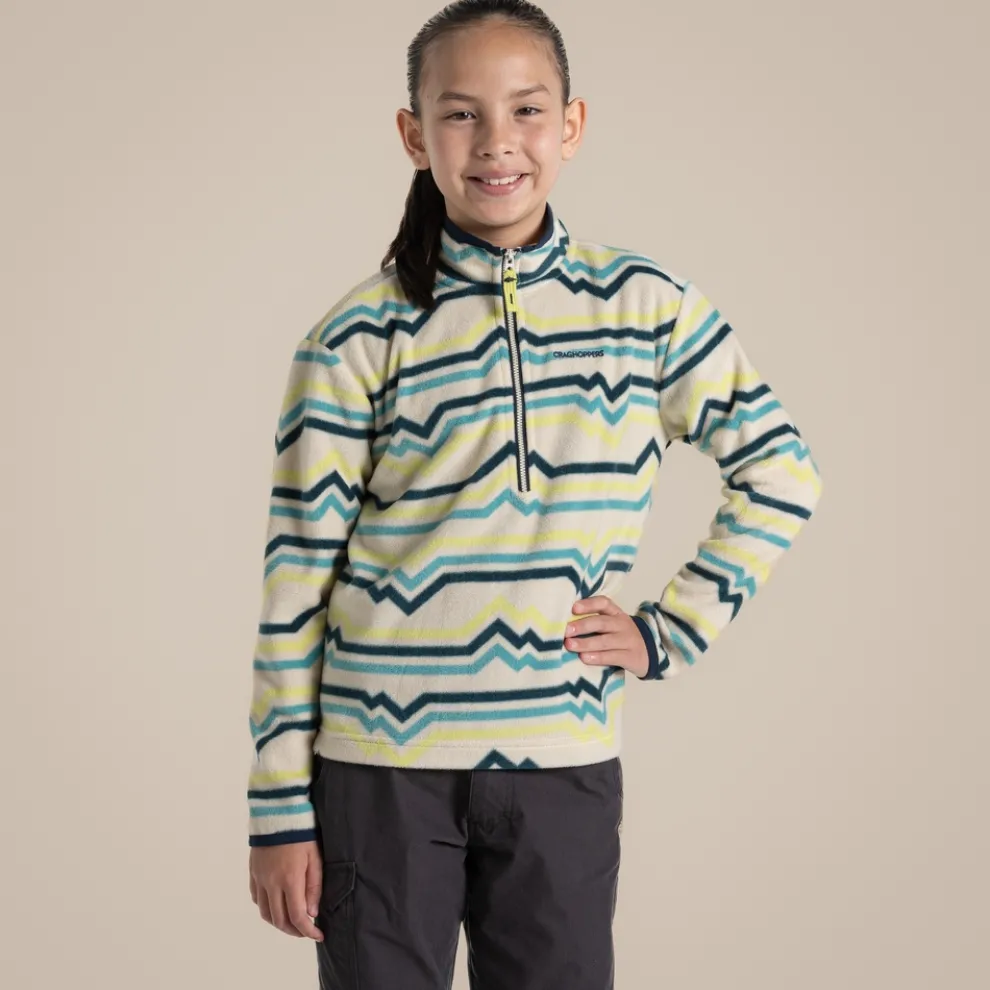 Kid's Bachas Half Zip Fleece | Key Lime Print