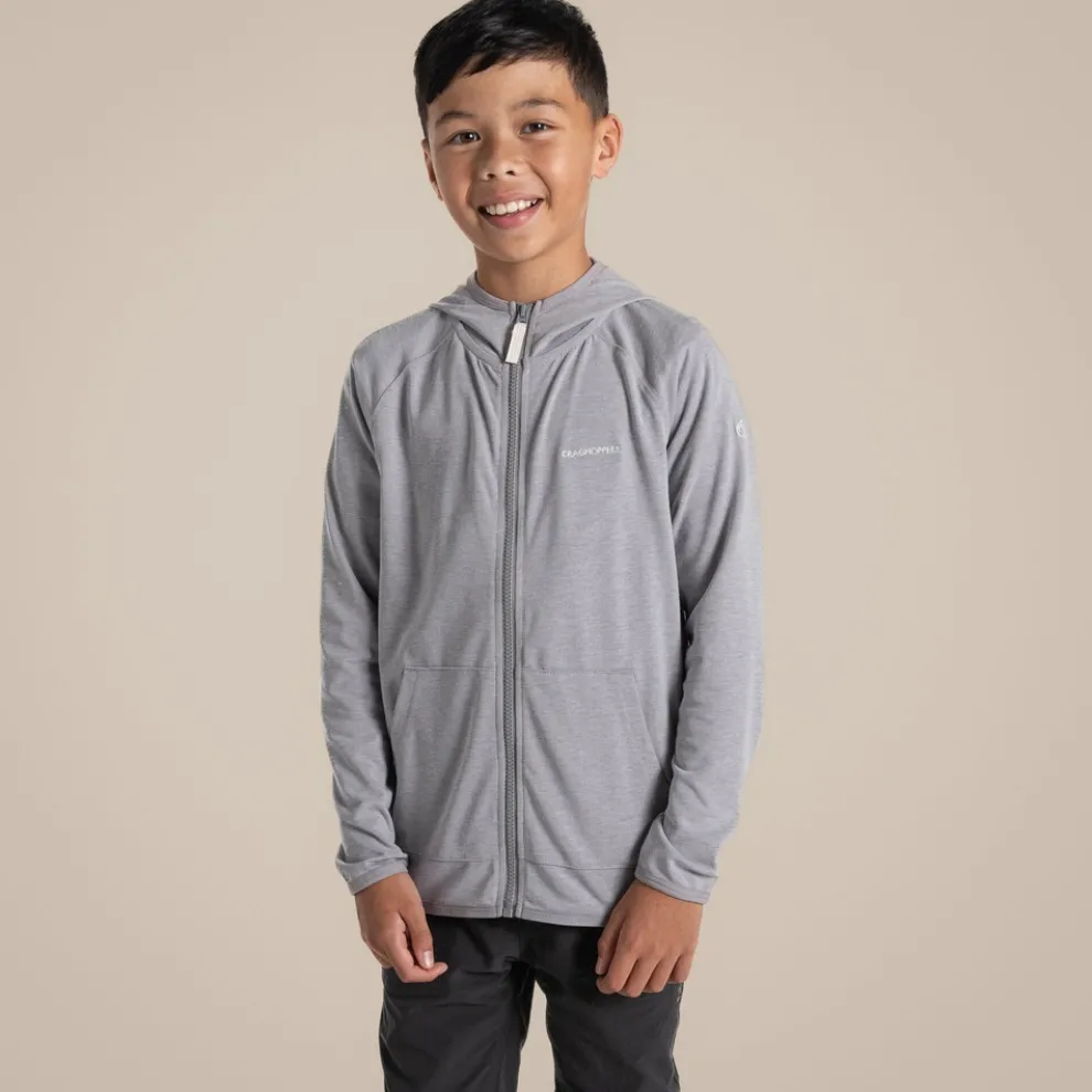 Kids' Nosilife Frey Hooded Jacket | Soft Grey Marl