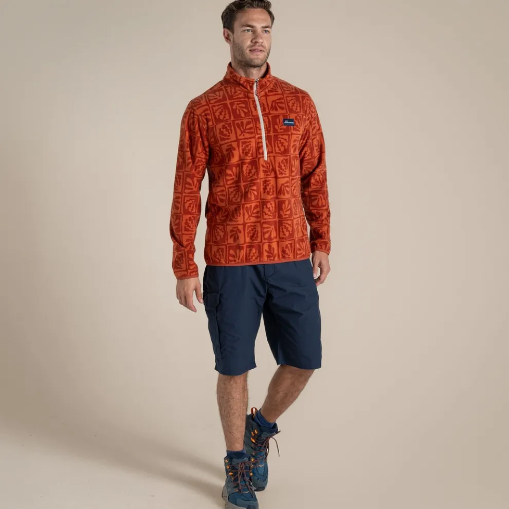 Men's Galdie Half Zip Fleece | Red Beach Print