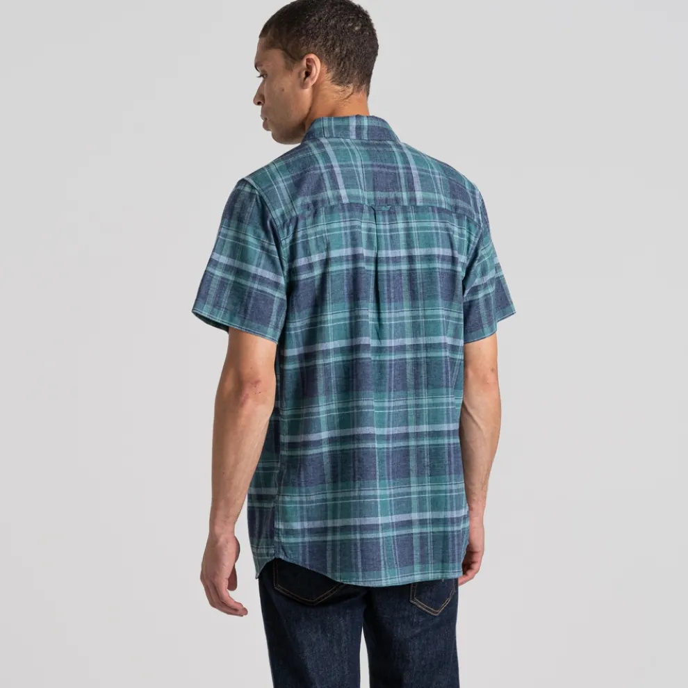 Men's Hila Short Sleeved Shirt | Stormy Sky Check