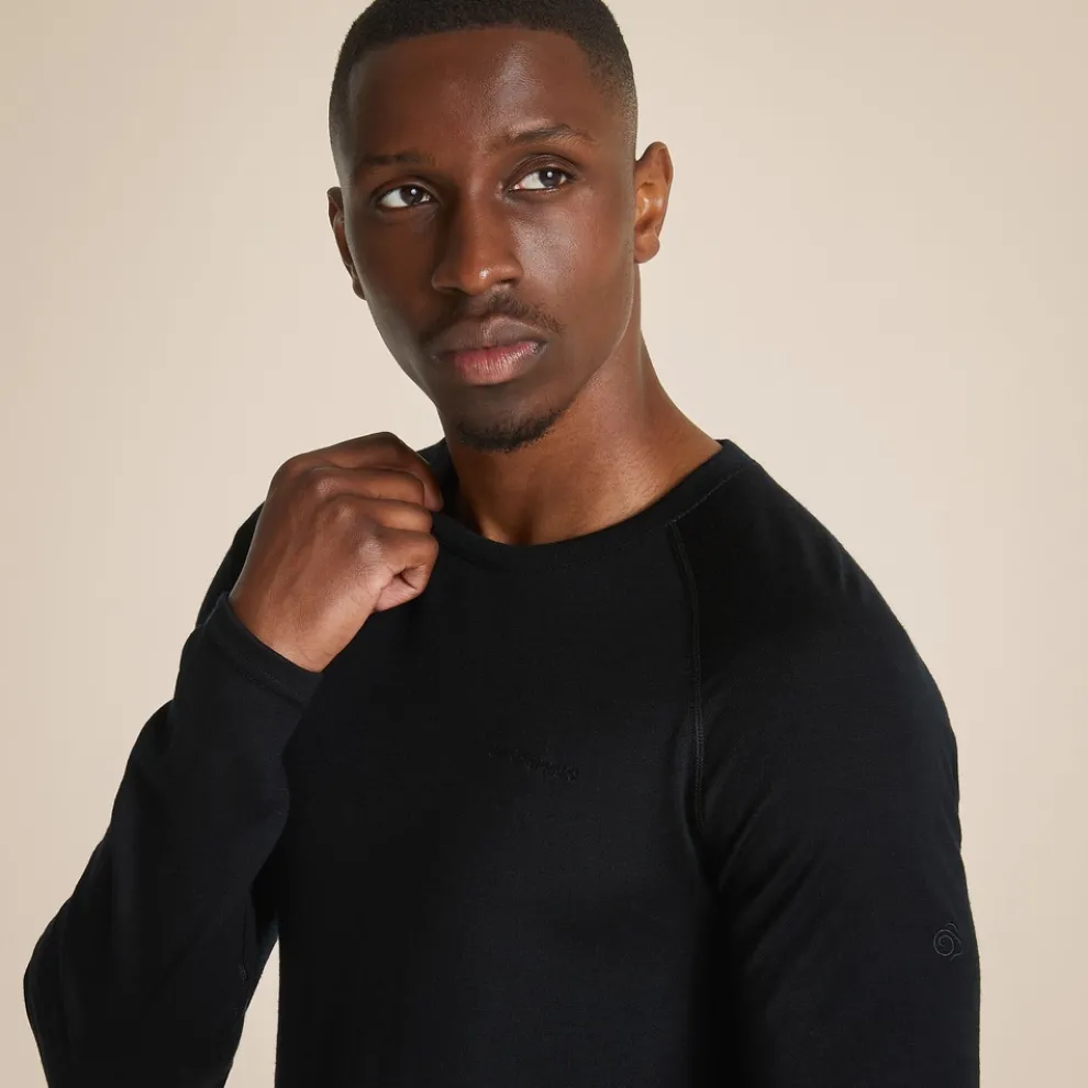 Men's Merino Crew Neck Long Sleeved Baselayer II | Black