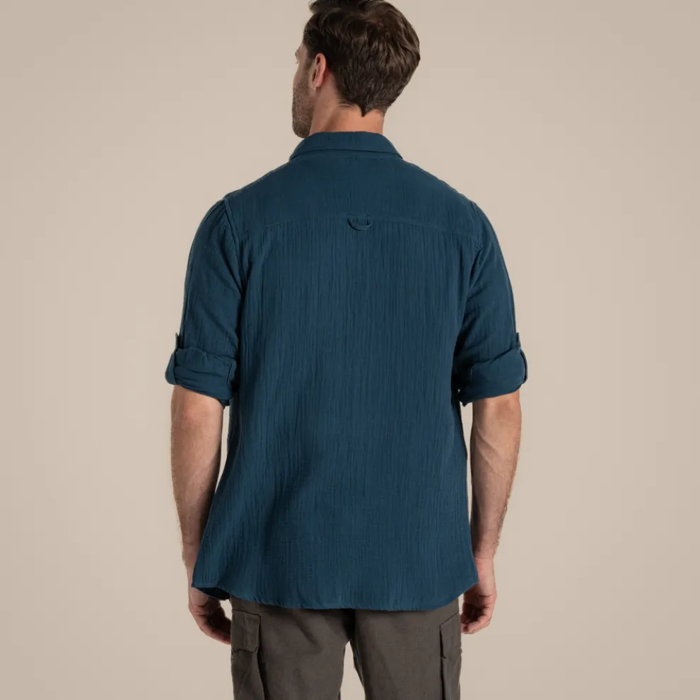 Men's Moro Long Sleeved Shirt | Blue Stone