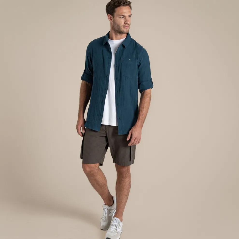 Men's Moro Long Sleeved Shirt | Blue Stone