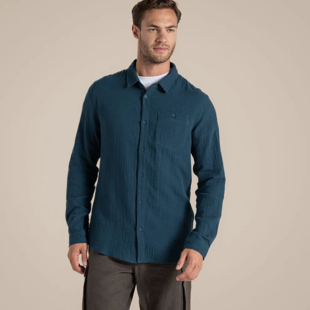 Men's Moro Long Sleeved Shirt | Blue Stone
