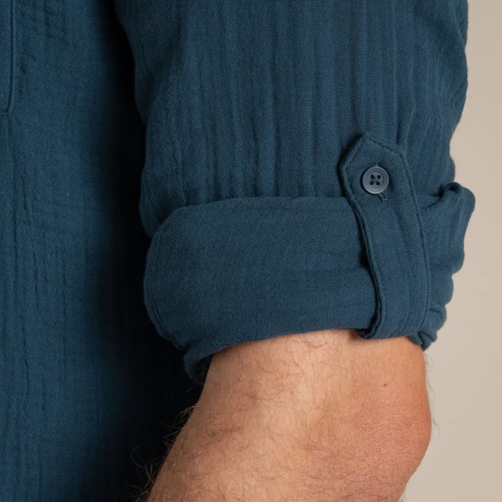 Men's Moro Long Sleeved Shirt | Blue Stone