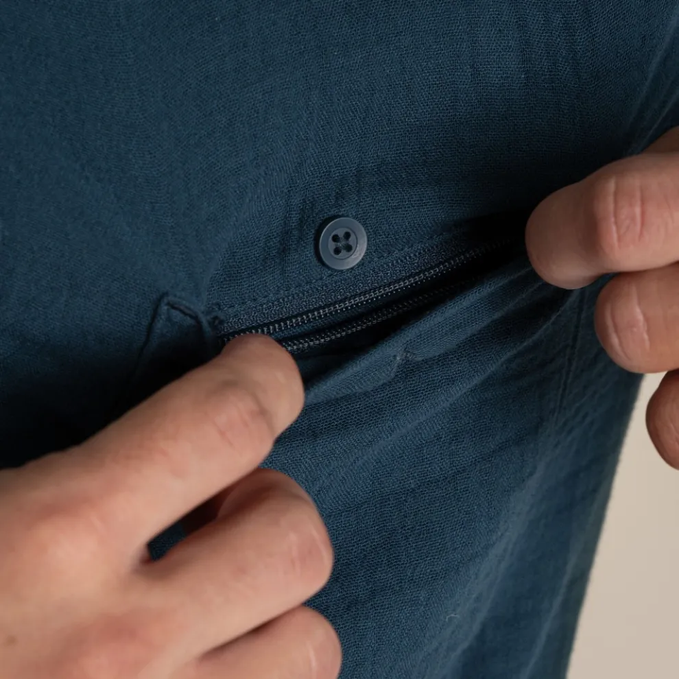 Men's Moro Long Sleeved Shirt | Blue Stone