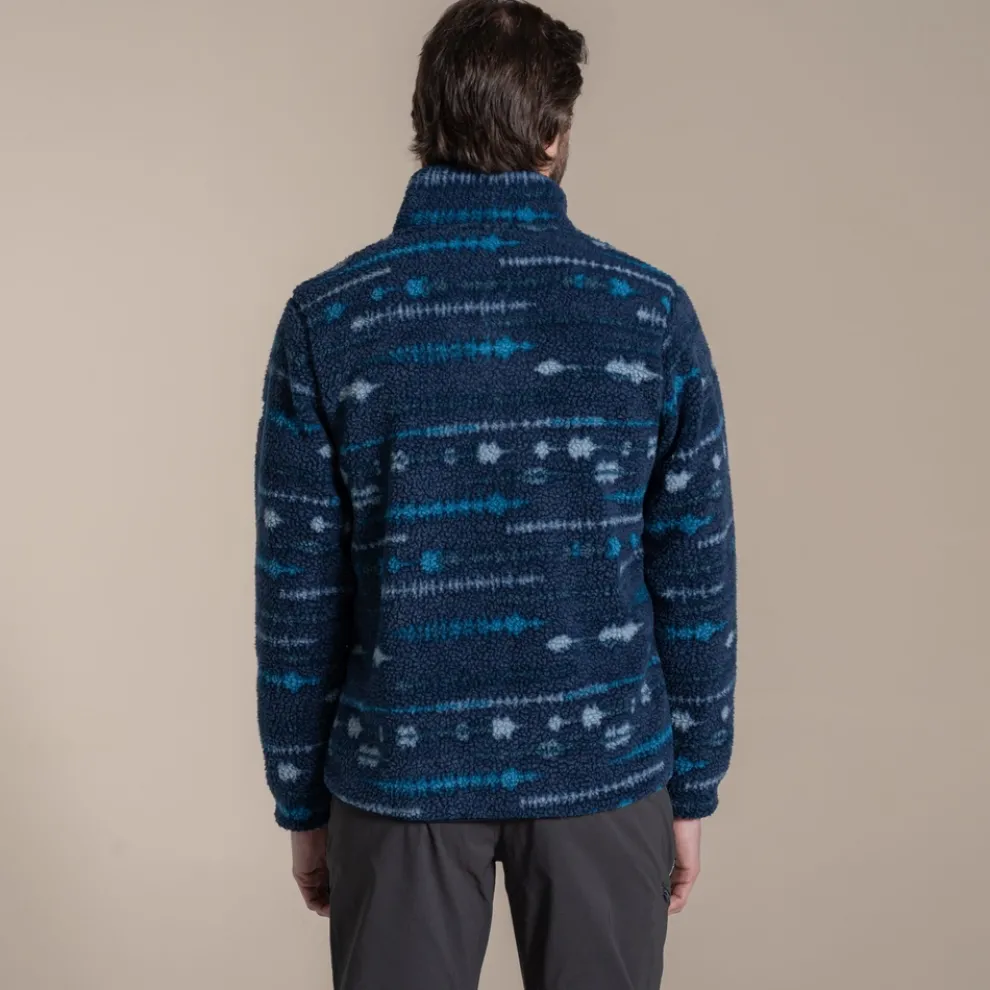 Men's National Trust Rawthey Half Zip Fleece | Blue Navy Print