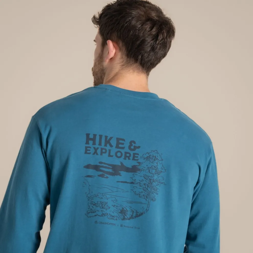 Men's National Trust Limestone Long Sleeved Top | Brisk Blue