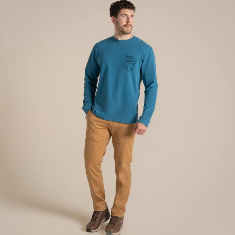 Men's National Trust Limestone Long Sleeved Top | Brisk Blue