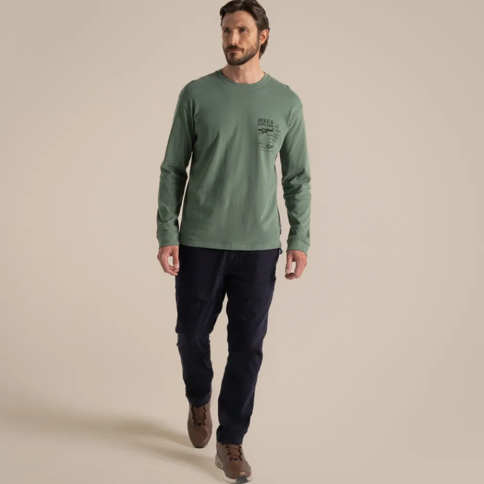 Men's National Trust Limestone Long Sleeved Top | Laurel Green