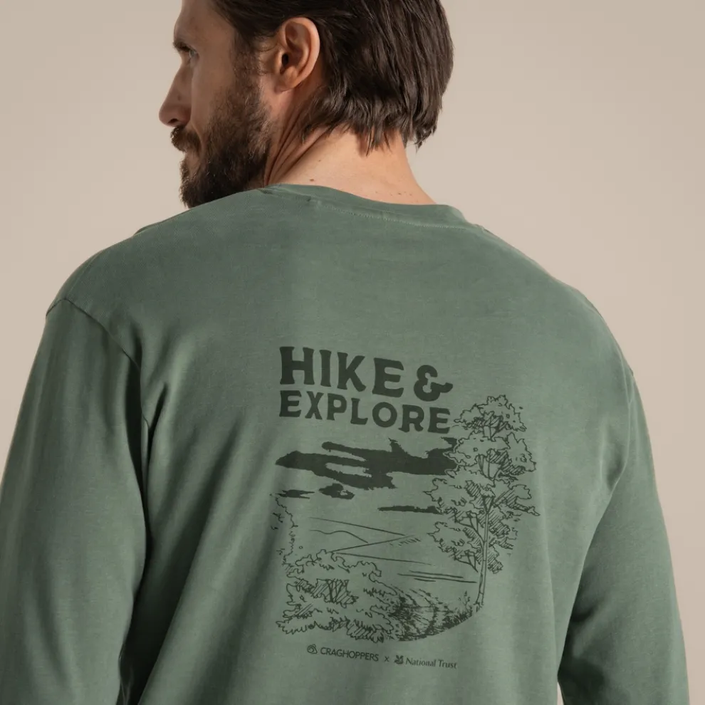 Men's National Trust Limestone Long Sleeved Top | Laurel Green