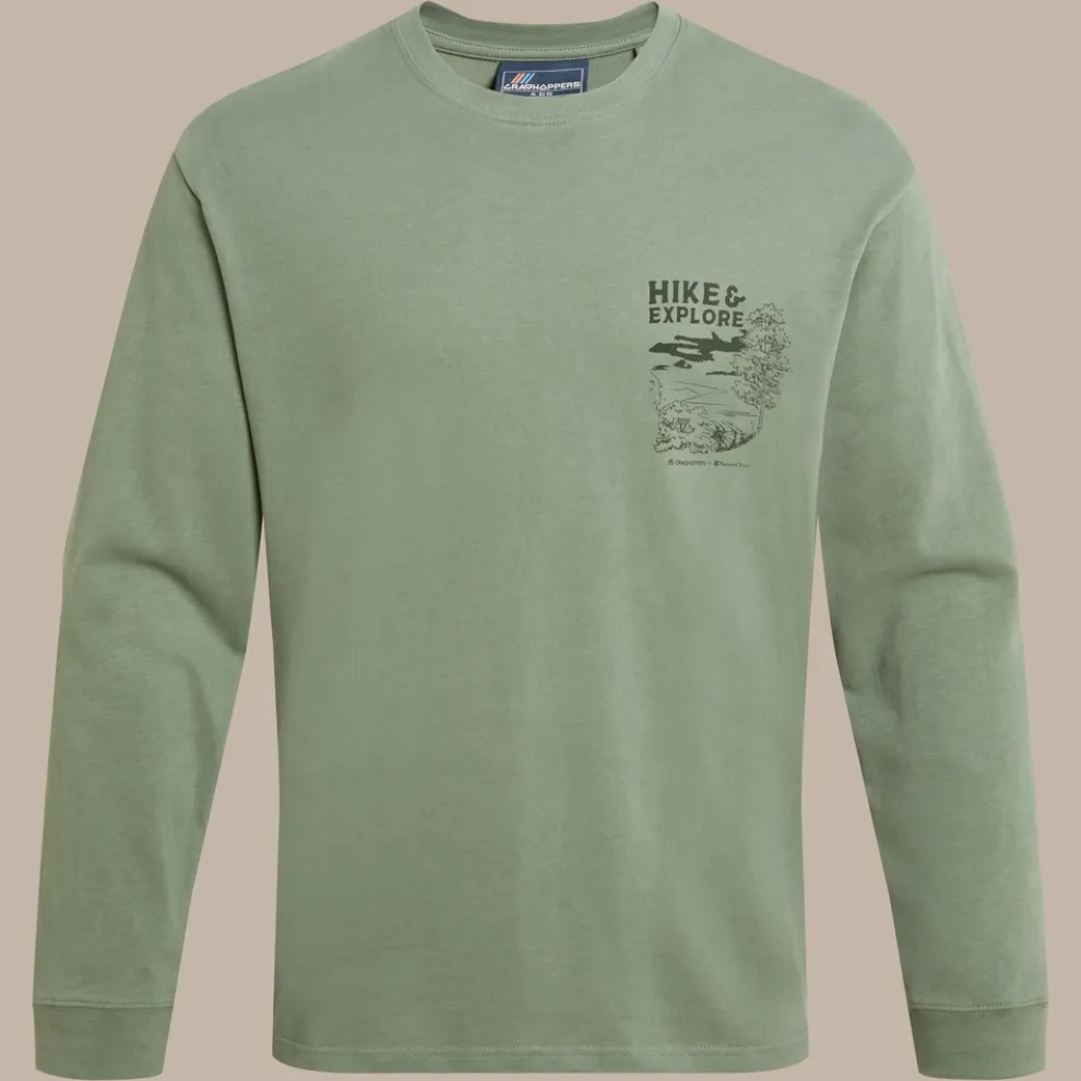 Men's National Trust Limestone Long Sleeved Top | Laurel Green