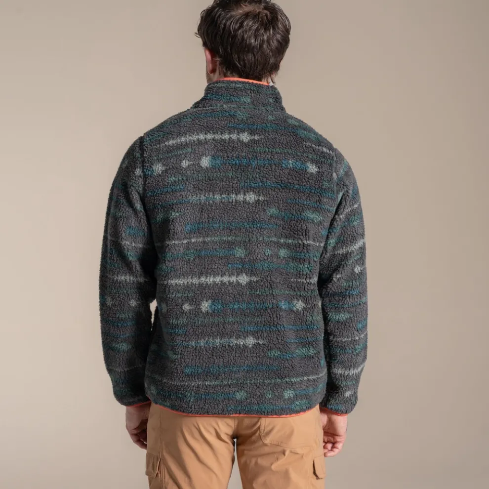 Men's National Trust Rawthey Half Zip Fleece | Woodland Green Print