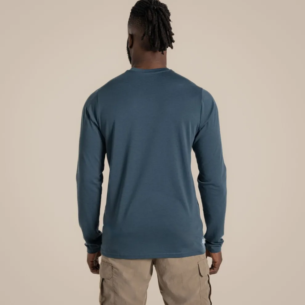 Men's Nosilife Abel Long Sleeved T-Shirt | Blue Stone