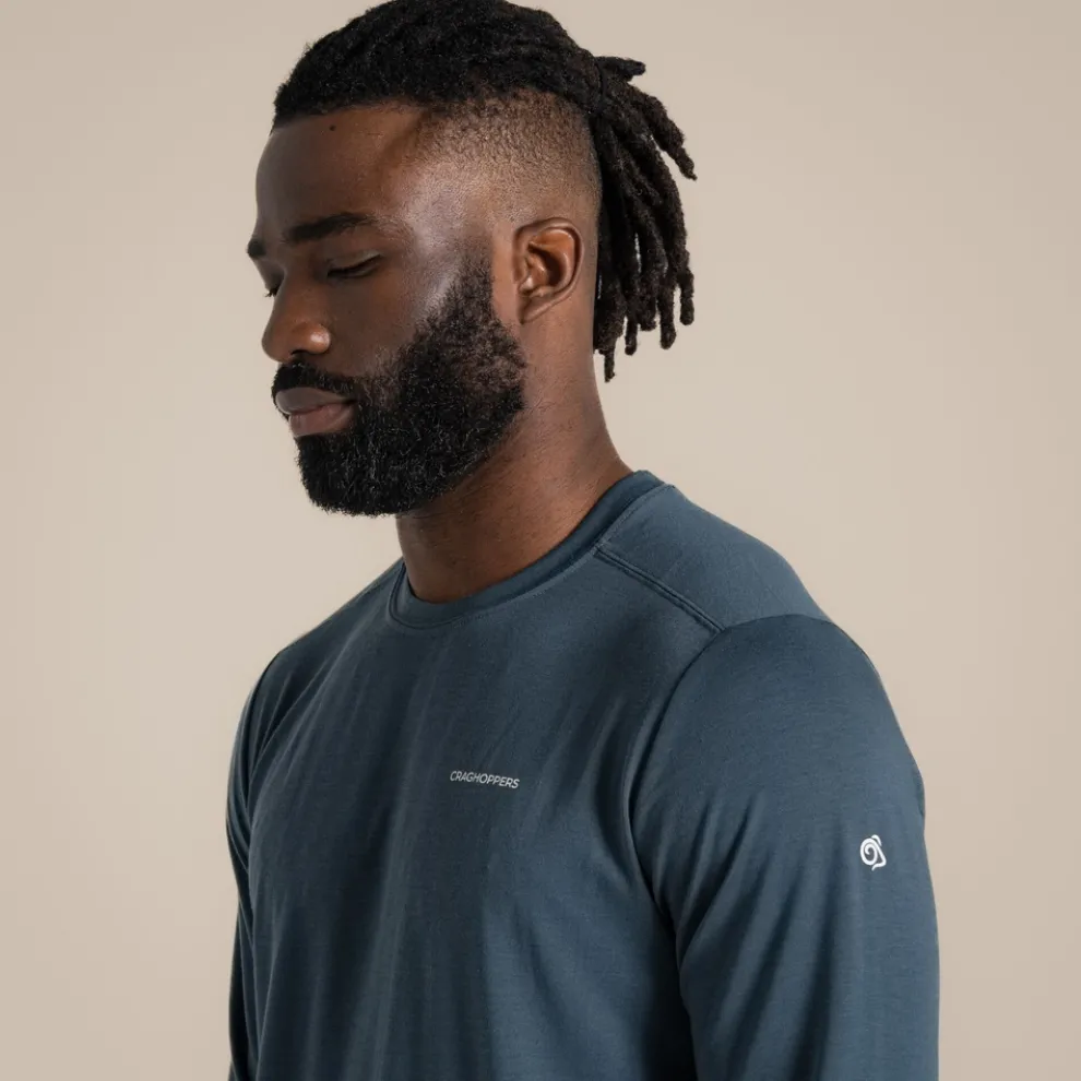 Men's Nosilife Abel Long Sleeved T-Shirt | Blue Stone