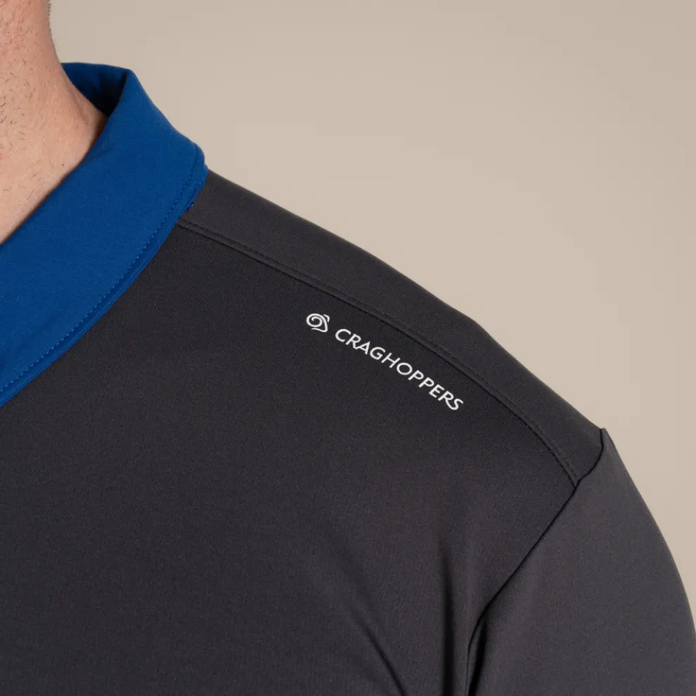 Men's NosiLife Avro Golf Short Sleeved Polo Top | Dark Iron / Deep Marina