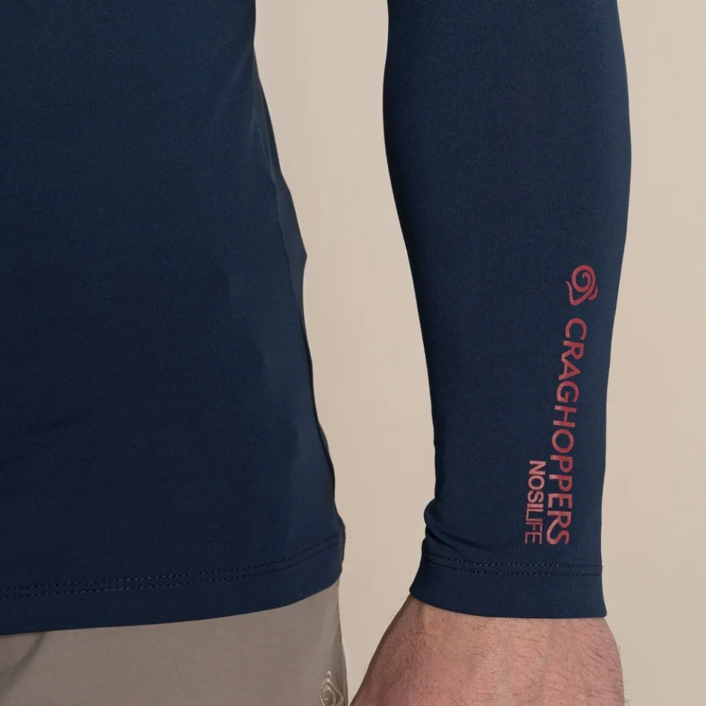 Men's NosiLife Golf Long Sleeved Mock Neck Top | Blue Navy