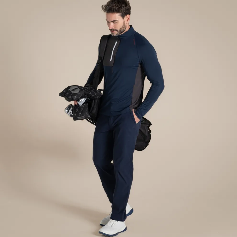 Men's NosiLife Goswick Golf Half Zip Top | Blue Navy