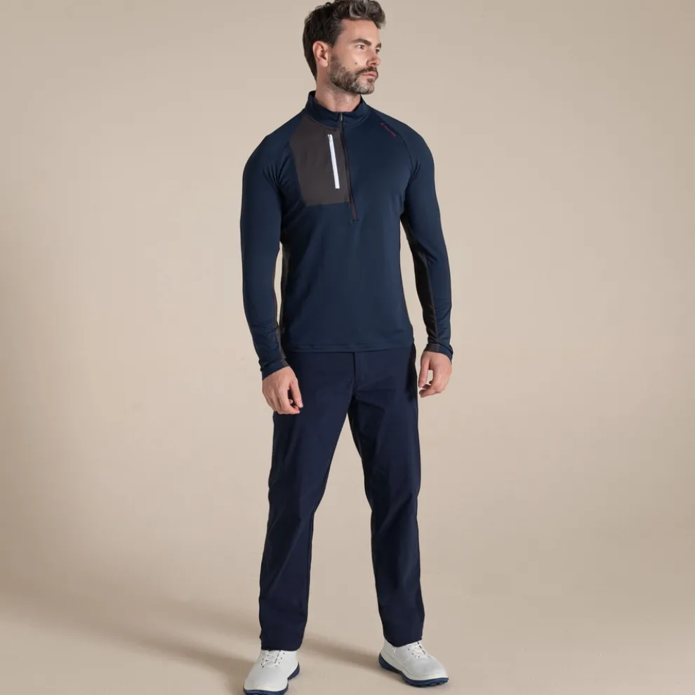Men's NosiLife Goswick Golf Half Zip Top | Blue Navy