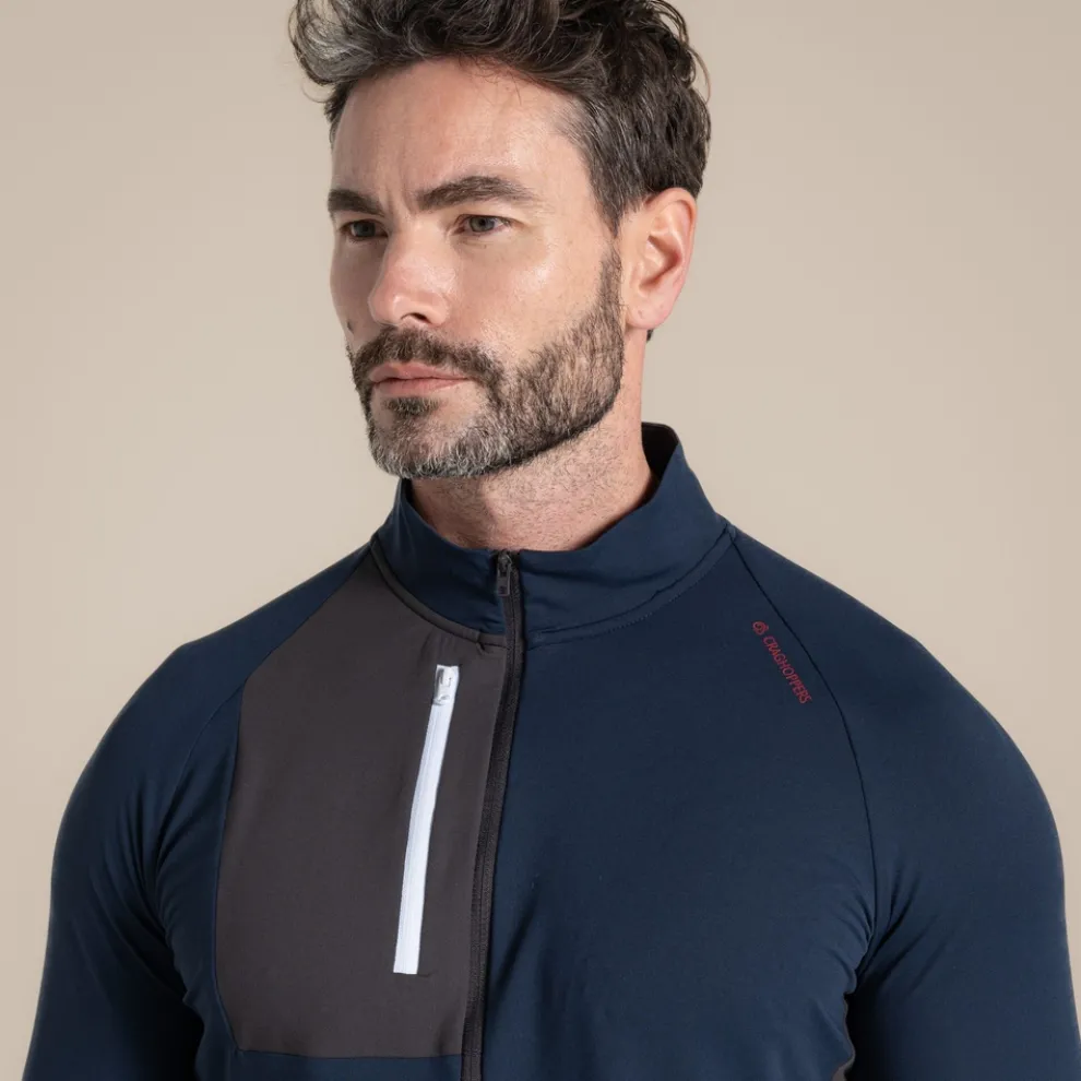 Men's NosiLife Goswick Golf Half Zip Top | Blue Navy