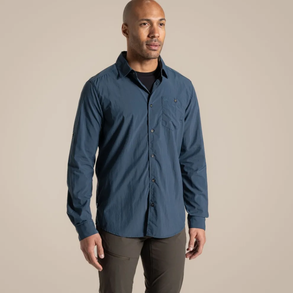 Men's NosiLife Nuoro Long Sleeved Shirt II | Blue Stone