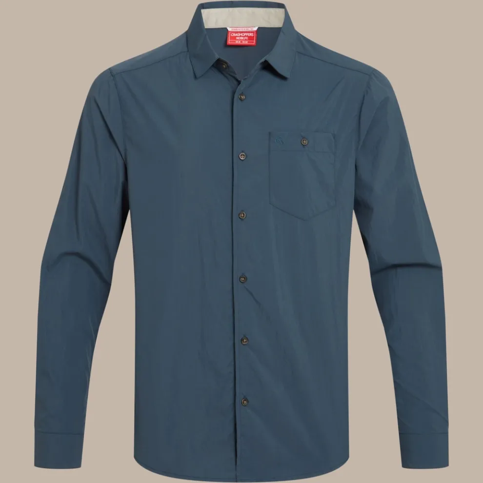Men's NosiLife Nuoro Long Sleeved Shirt II | Blue Stone