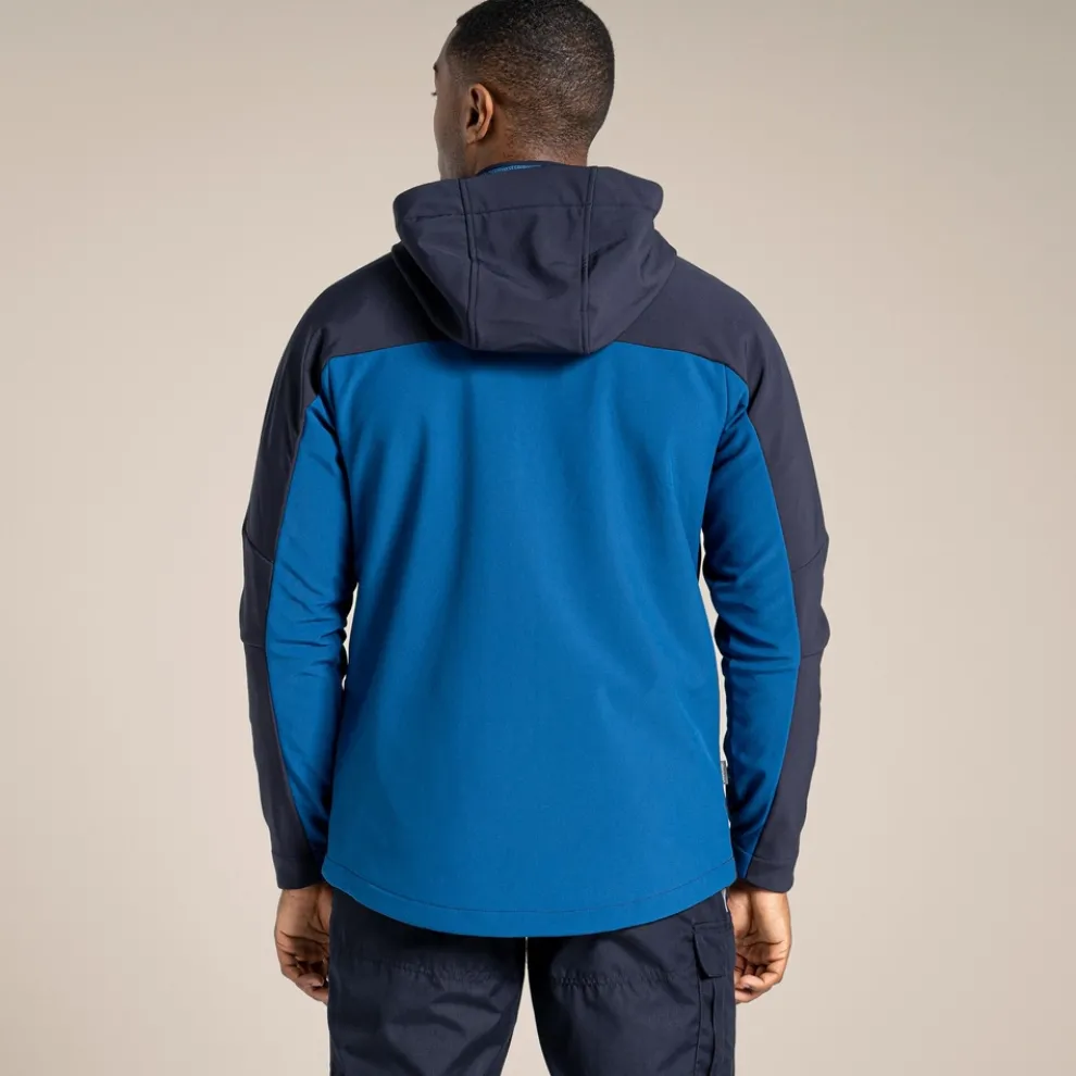 Unisex Expert Active Hooded Softshell Jacket | Poseidon Blue / Dark Navy