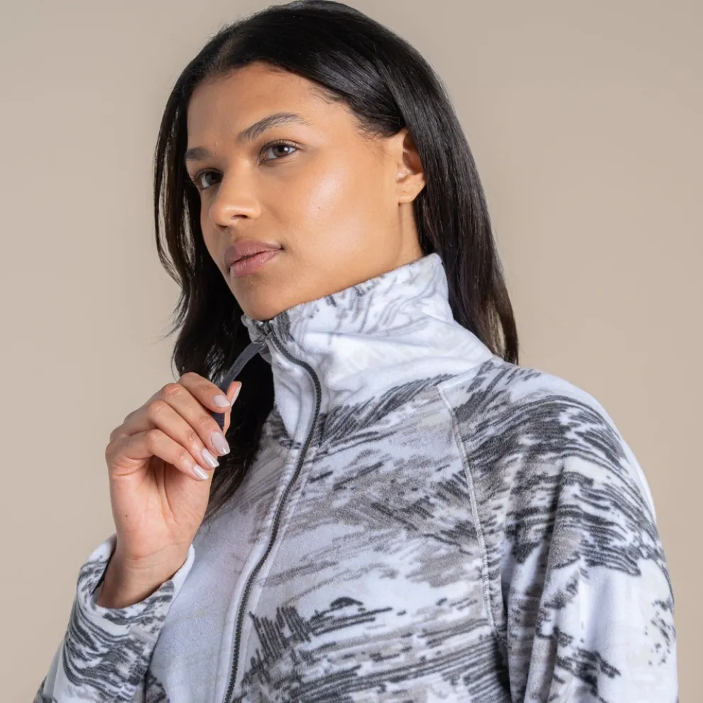 Women's Annjela Half Zip Fleece | Optic White Print