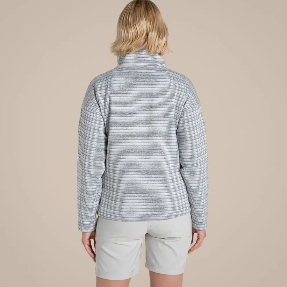 Women's Daisy Half Zip Fleece | Storm Grey Stripe