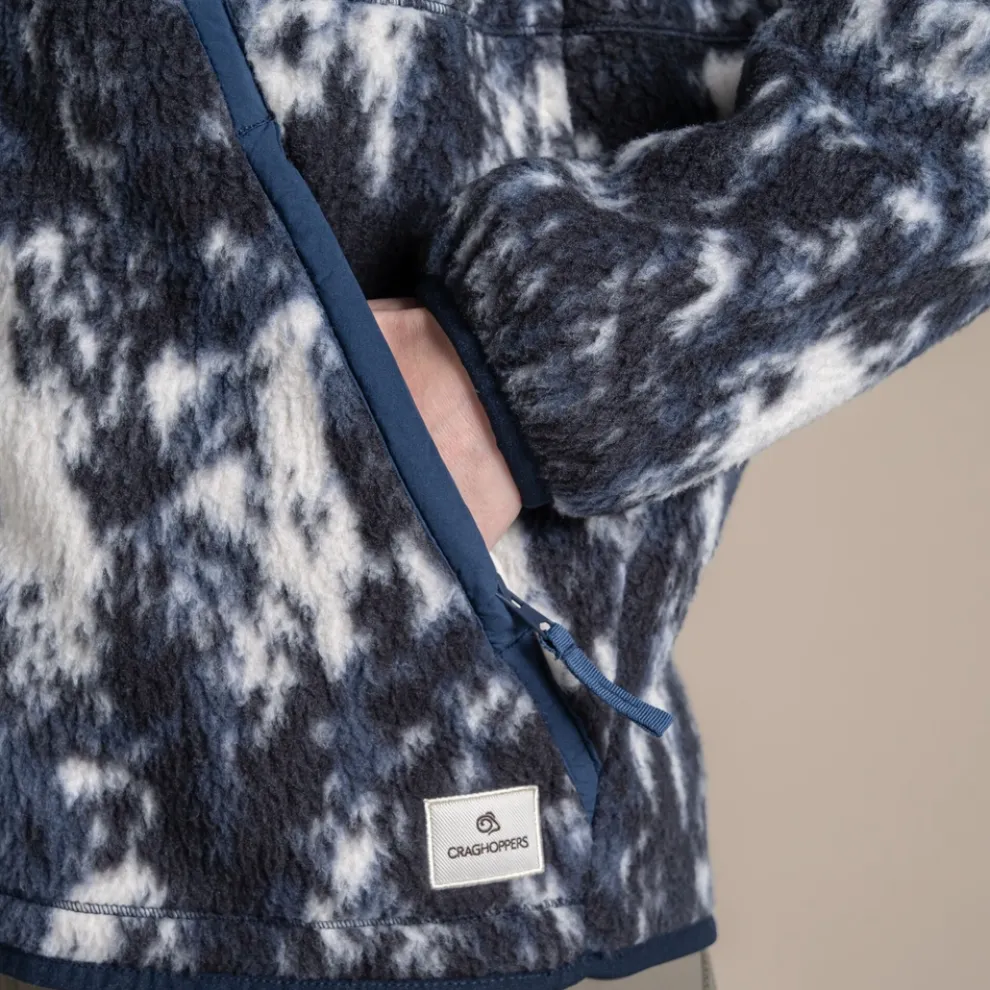 Women's Dante Full Zip Fleece | Dark Sapphire Print