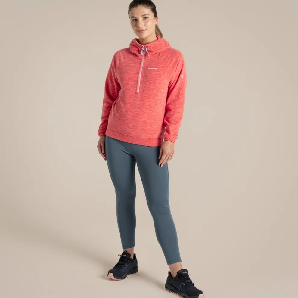 Women's Esk Hooded Half Zip Fleece | Coral Reef