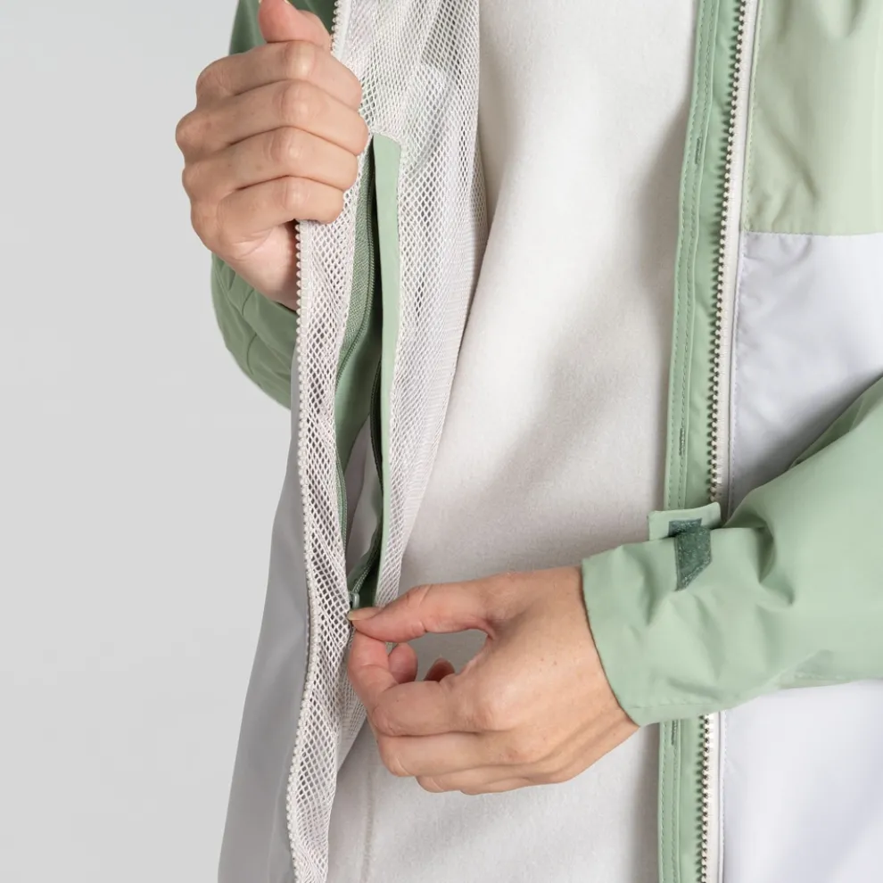 Women's Kora Waterproof Jacket | Deep Bud Green / Bud Green / Lunar Grey