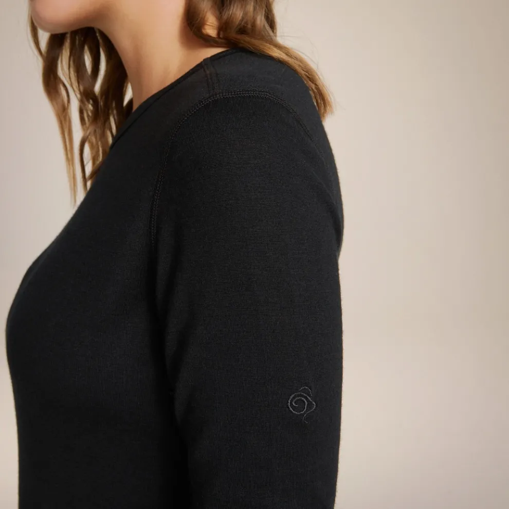 Women's Merino Crew Neck Long Sleeved Baselayer II | Black