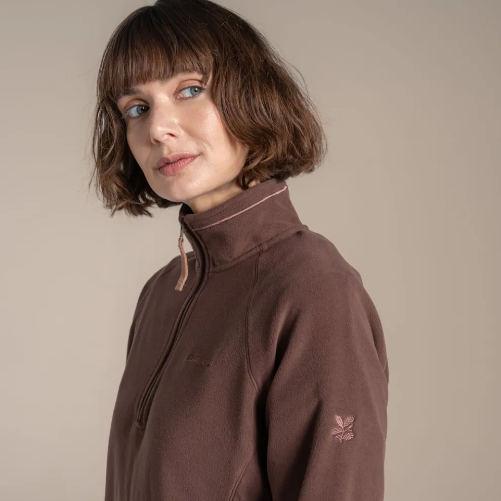 Women's National Trust Miska Half Zip Fleece | Dark Truffle