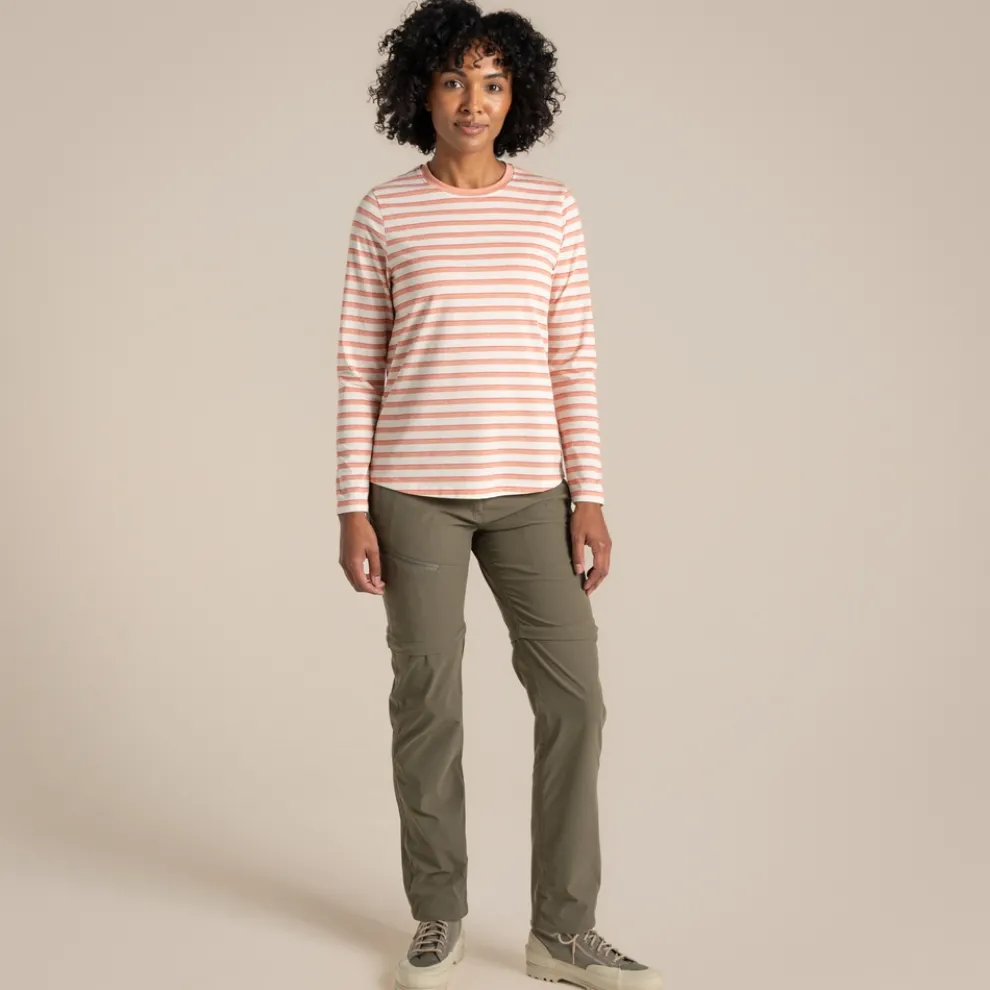 Women's NosiLife Akona Long Sleeved Top | Clay Stripe