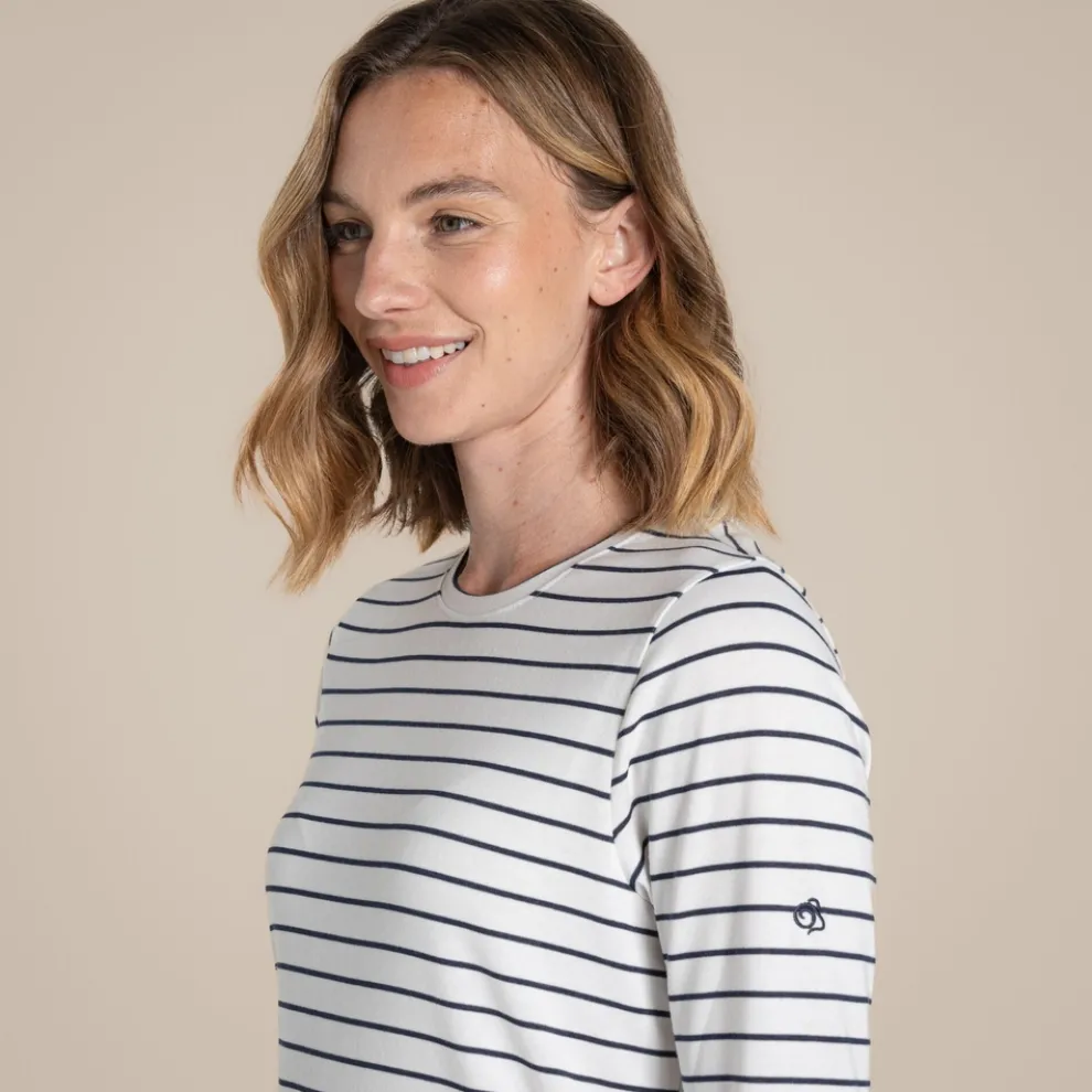 Women's NosiLife Akona Long Sleeved Top | Blue Navy Stripe