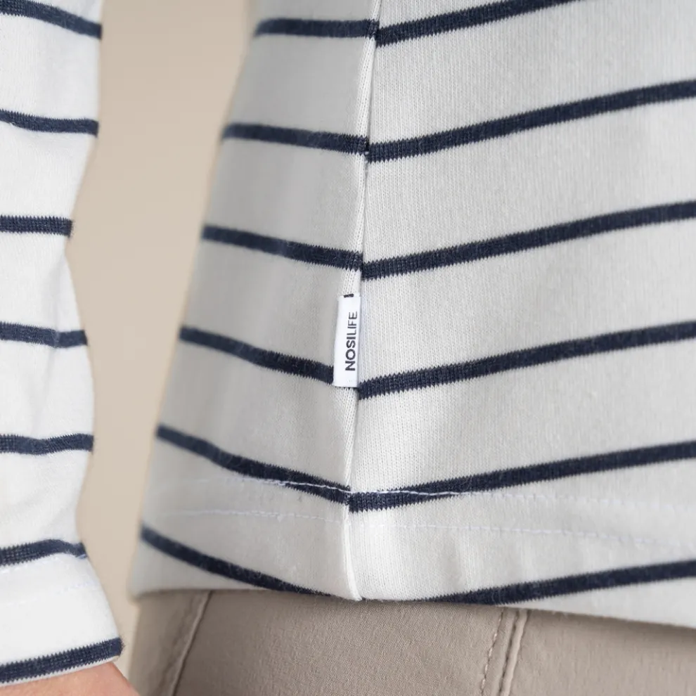 Women's NosiLife Akona Long Sleeved Top | Blue Navy Stripe
