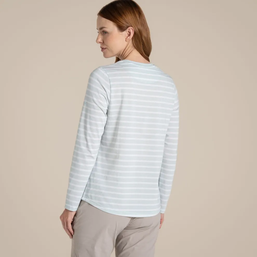 Women's NosiLife Akona Long Sleeved Top | Nimbus Blue Stripe