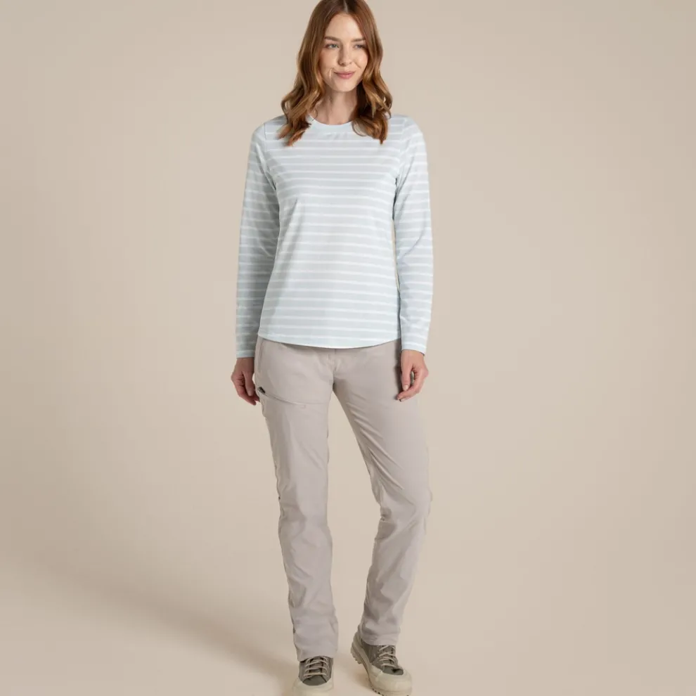 Women's NosiLife Akona Long Sleeved Top | Nimbus Blue Stripe