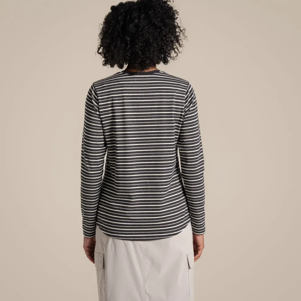 Women's NosiLife Akona Long Sleeved Top | Charcoal Stripe
