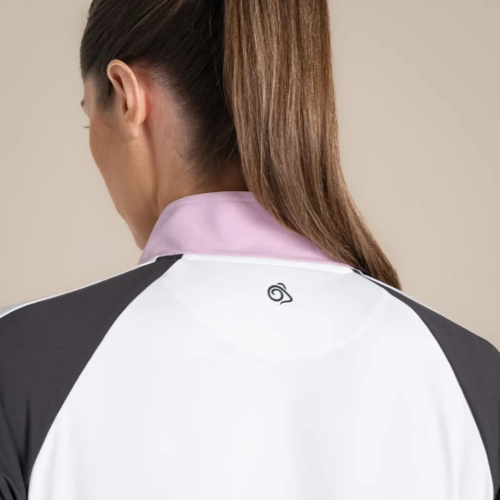 Women's NosiLife Ivybridge Golf Half Zip Top | White / Dark Iron