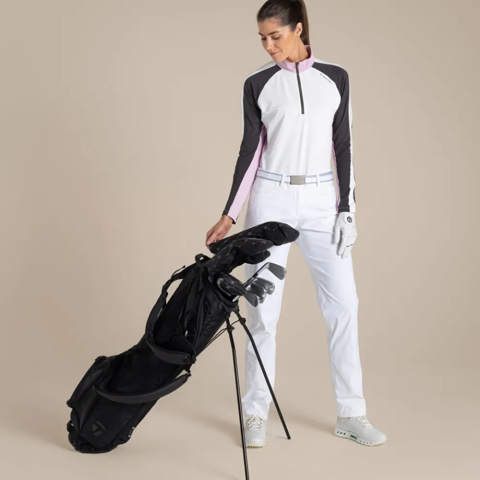 Women's NosiLife Ivybridge Golf Half Zip Top | White / Dark Iron
