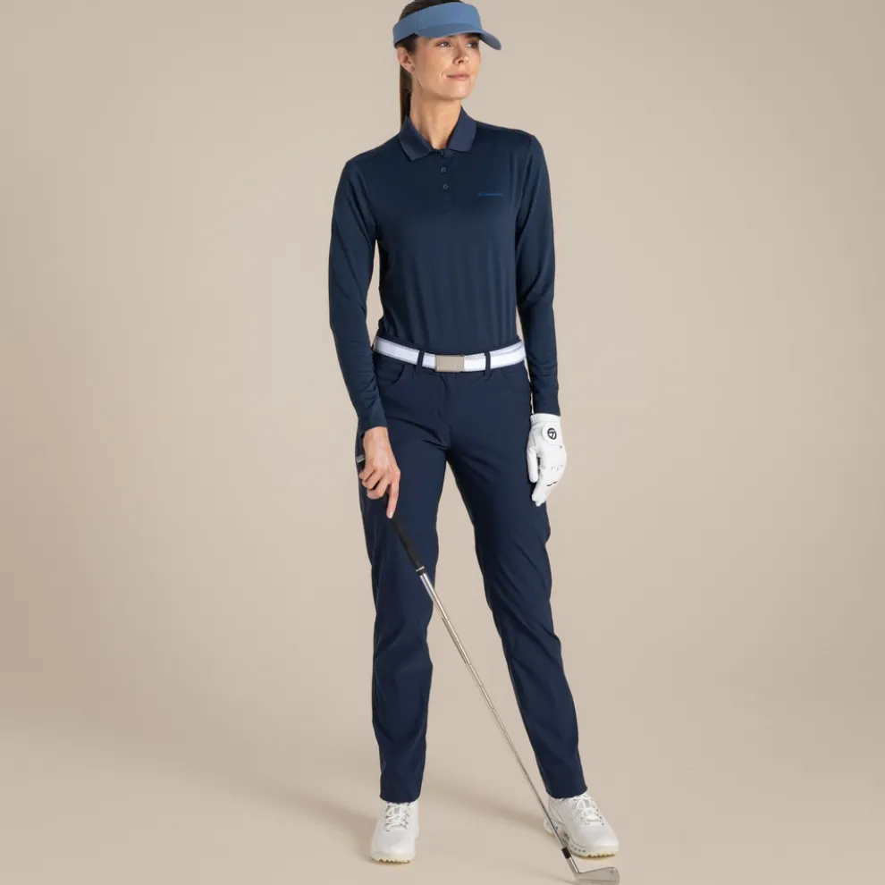 Women's NosiLife Thornbury Golf Long Sleeved Polo Top | Blue Navy