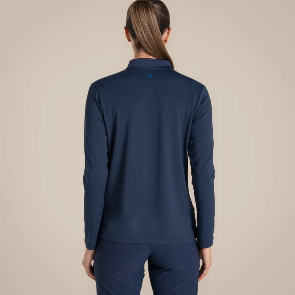 Women's NosiLife Thornbury Golf Long Sleeved Polo Top | Blue Navy