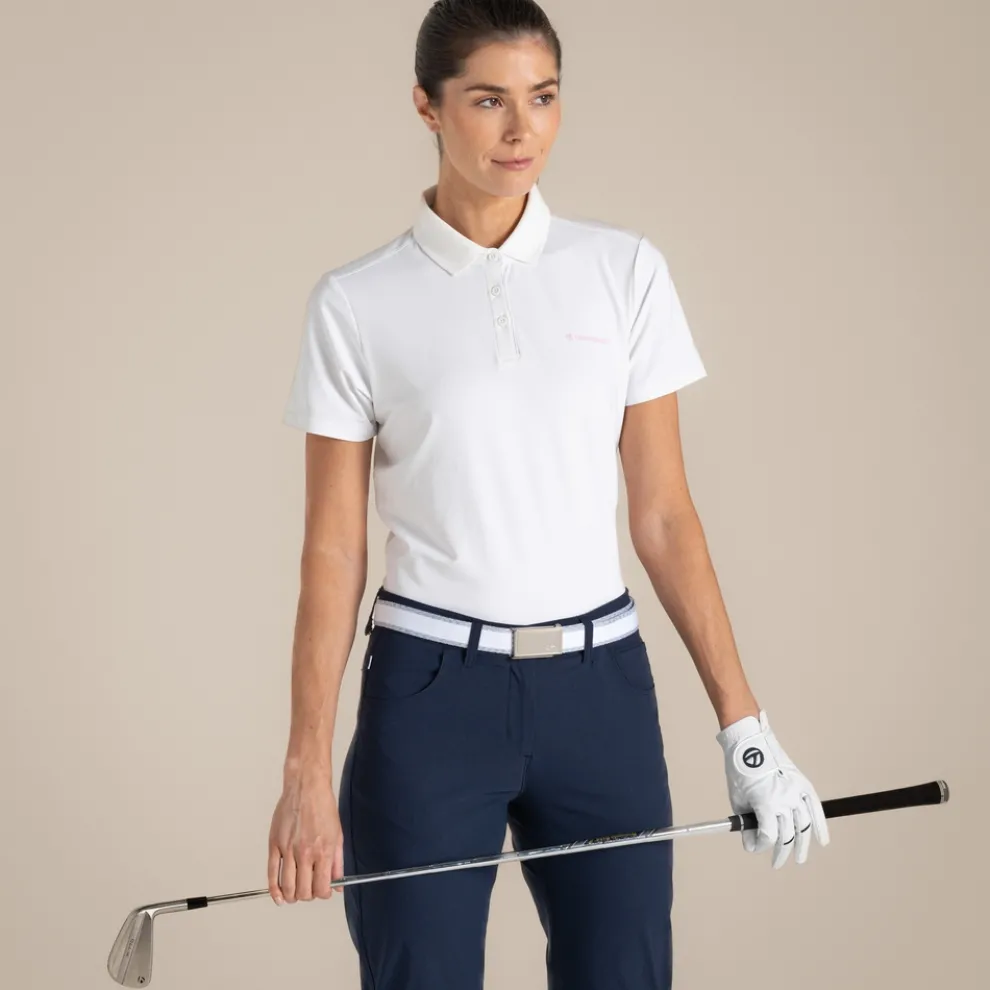 Women's NosiLife Thornbury Golf Short Sleeved Polo Top | White