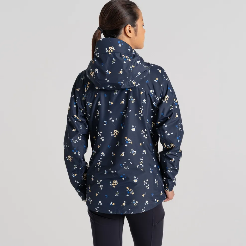 Women's Sariah Waterproof Jacket | Blue Navy Print